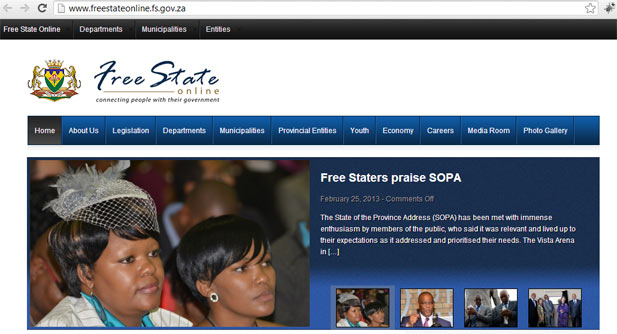The Free State provincial government website