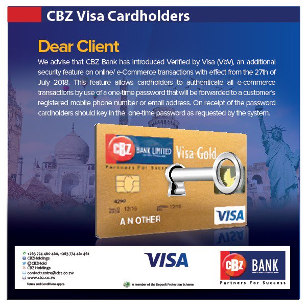 Online Transactions For CBZ Customers Now More Secure With The Addition