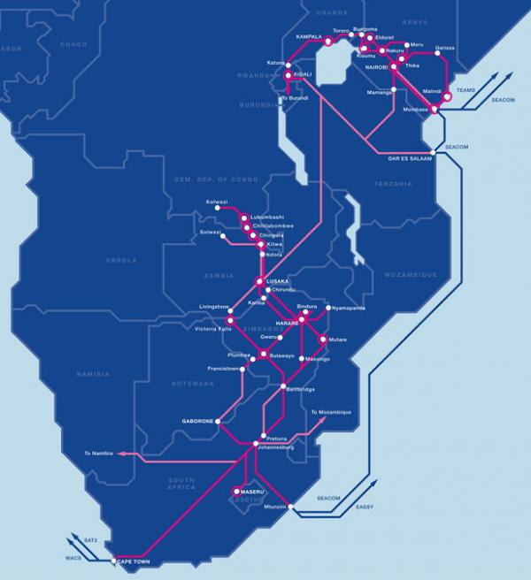 Liquid Telecom's updated terrestrial fibre map [Africa] - Techzim